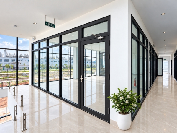 Vách kính chống cháy. cửa kính chống cháy